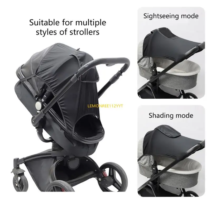 

23GD Breathable Sunshade Protective Canopy Cover Easy Fit UV Protective Sun Shade Waterproof Case Pram Cover for Stroller