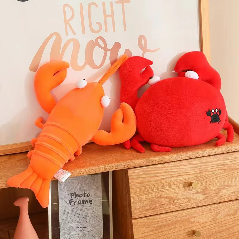 Nice Creative Plush Toy Simulation Lobster Crab Doll Hat Soft Filling Sleeping Pillow Funny Activity Gift For Boys And Girls