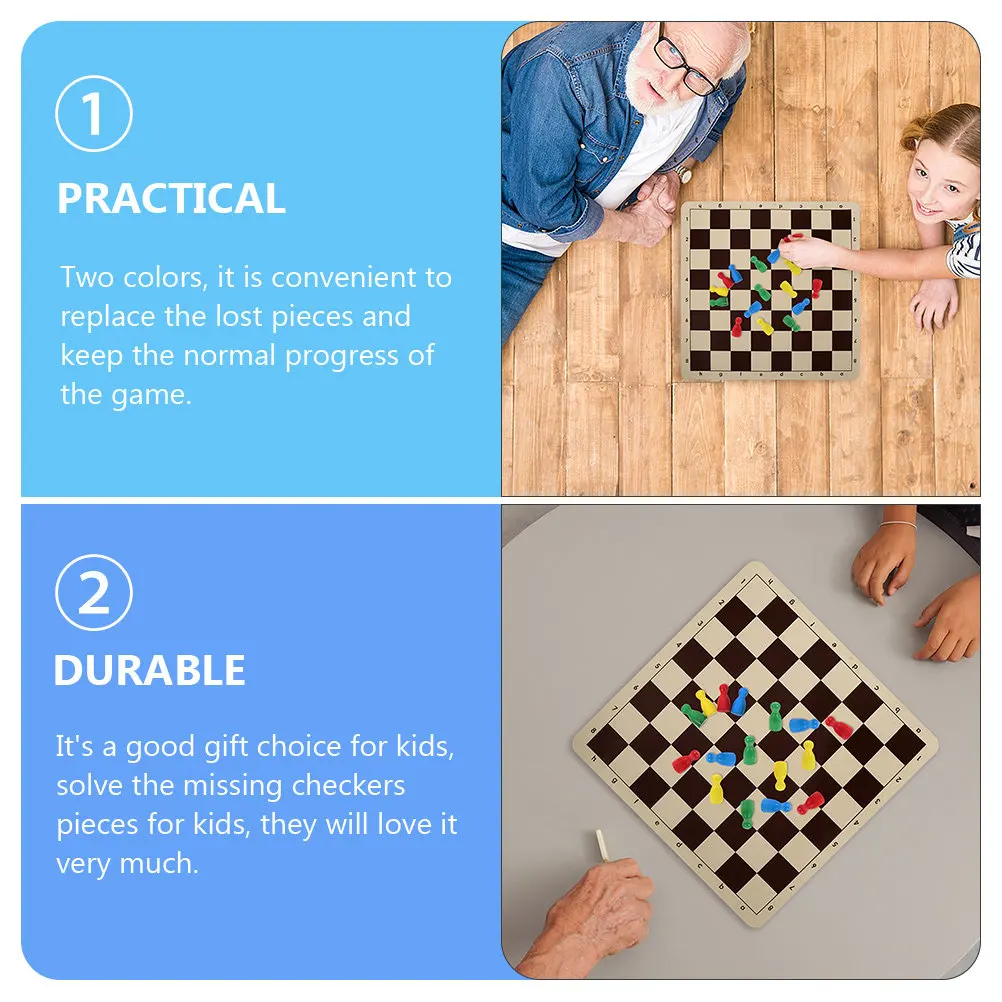 48Pcs Flight Chess Human Shape Wooden Game Pieces Replacement Set for Kids Board Game Accessory Human Shape Chess Pieces