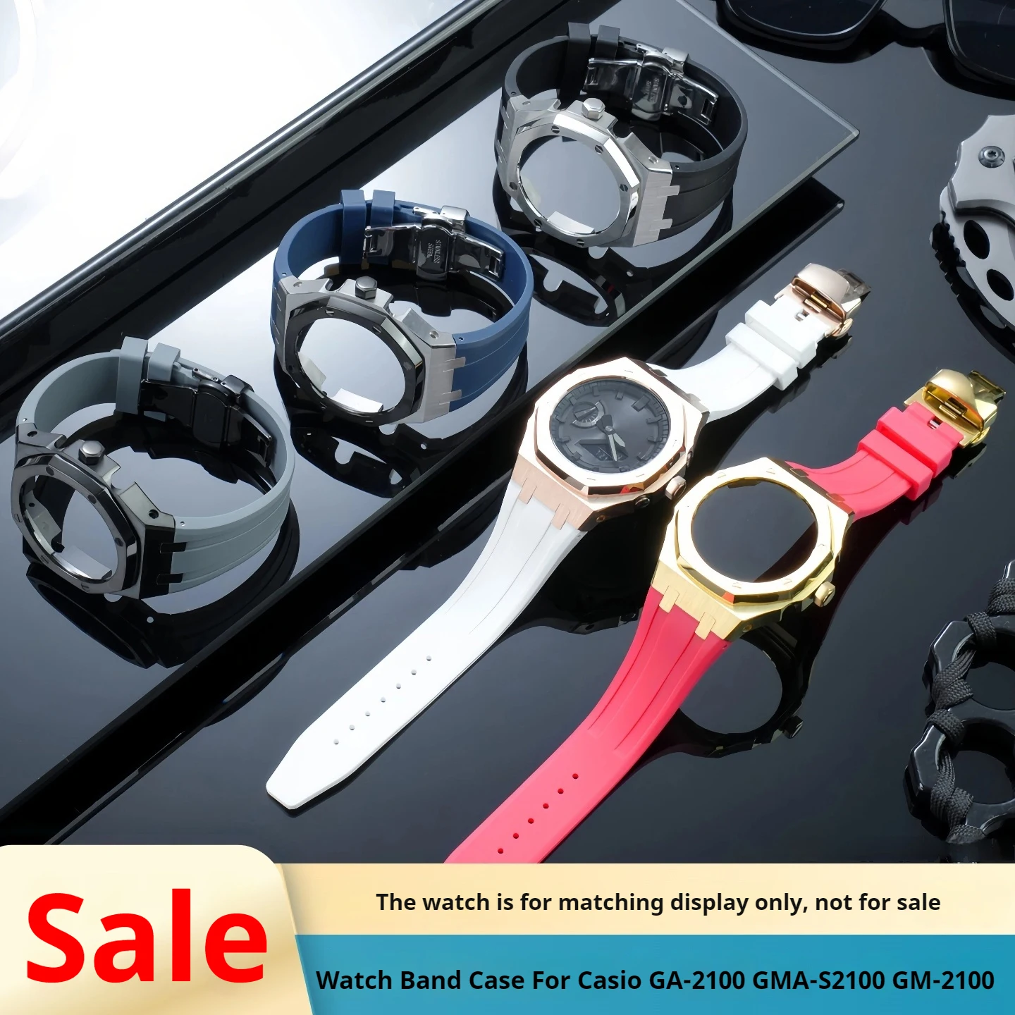 For Casio GA-2100 2110 B2100 Watch Mod Kit Modified GM2100 GBM2100 Metal Steel Case GMA-S2100 Sports Silicone Watch Starp Band