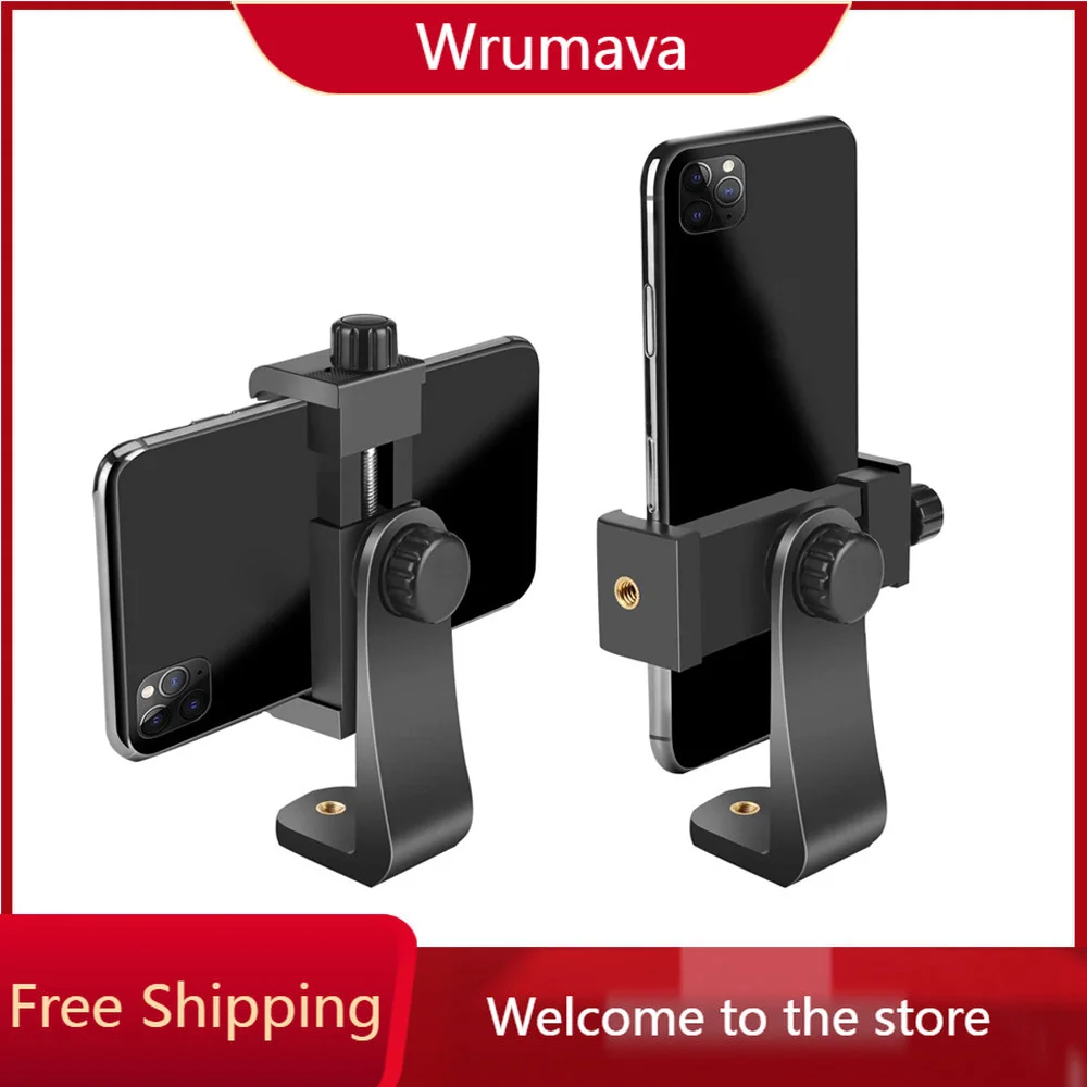 Universal Cell Phone Stand Vertical Bracket Smartphone Clip Holder 360 Adapter Tripod Mount for IPhone Selfie Stick Camera Stand