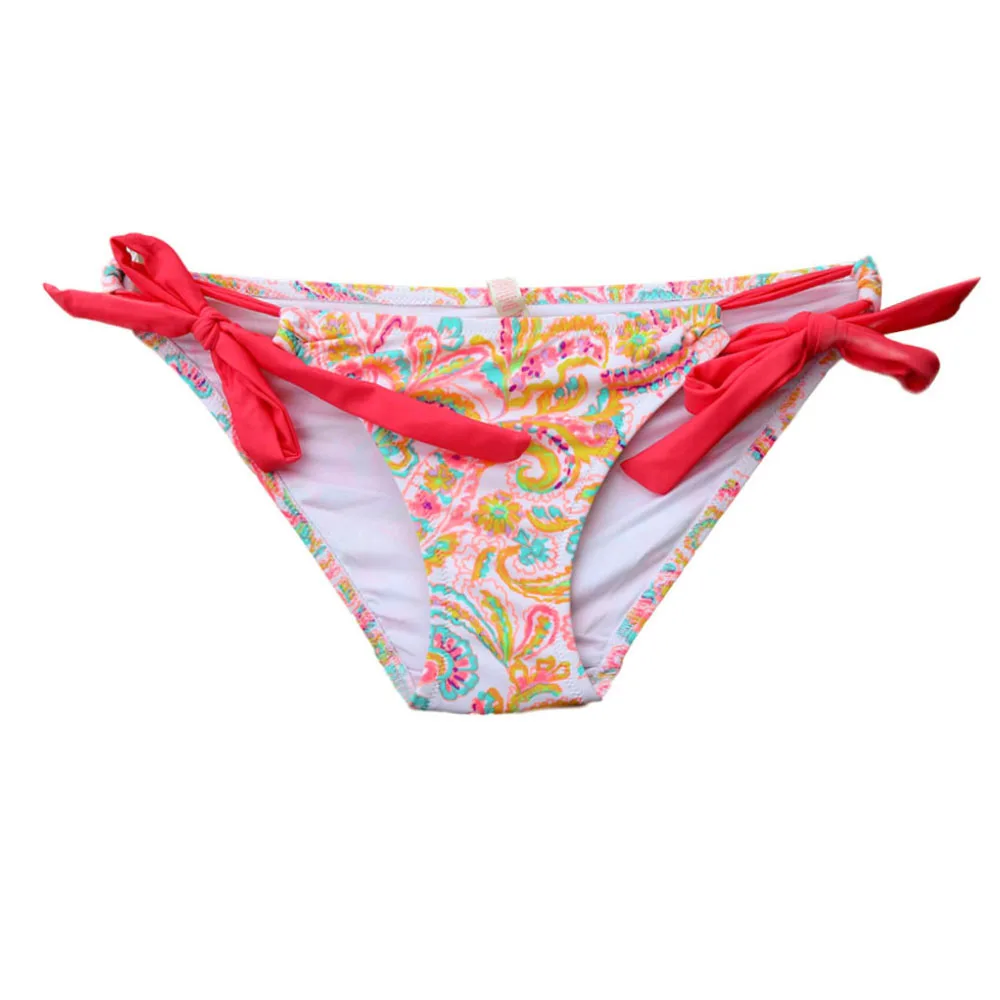 Parte inferior de Bikini a rayas para mujer, bañador Sexy secreto, Bikini brasileño de vendaje, trajes de baño