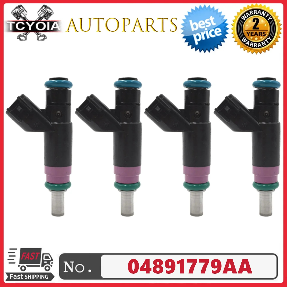 

4Pcs/lot Fuel Injectors 4891779AA For 2007 2008 2009 Dodge Caliber 1.8L L4 04891779AA