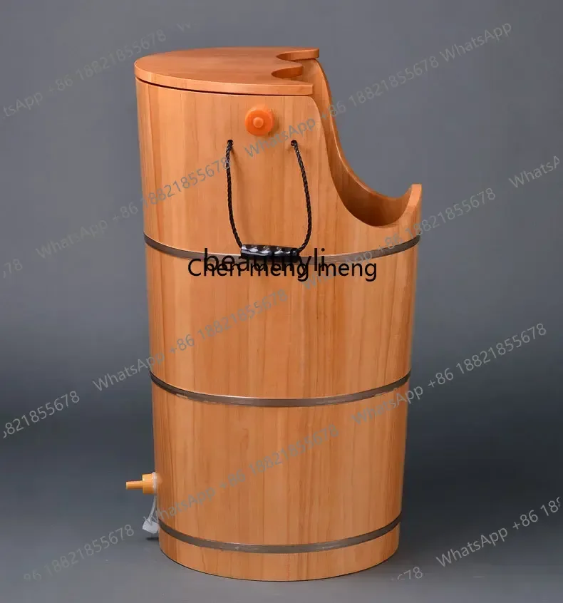 zS173Oak steam foot bucket knee fumigation wood heating foot bucket
