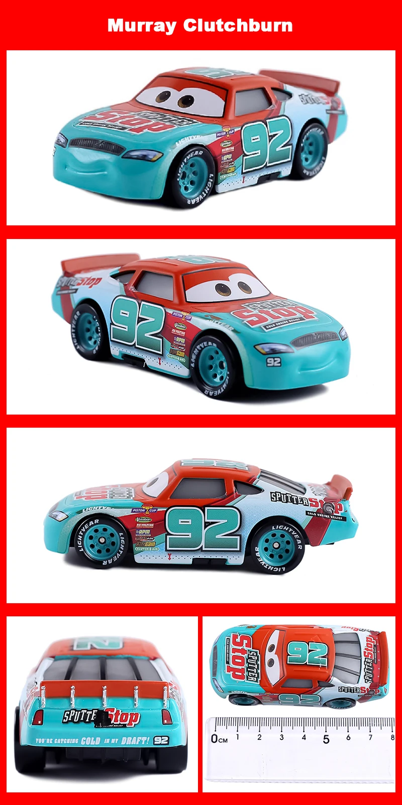 Original Pixar Cars Lightning McQueen Nr.: 24,36,39,54,76,90 Rennspielzeug 1:55 Metall-Druckguss-Legierungsautos Spielzeug für Kinder – Detail 17