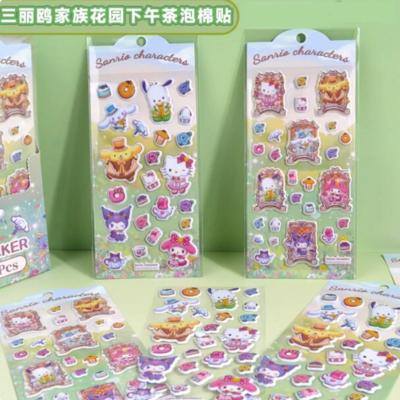 

24 шт./лот, 3D-наклейки Sanrio Kuromi Melody Kitty, креативные наклейки для скрапбукинга, декоративные наклейки для дневника, канцелярские товары, наклейки для альбома, этикетки