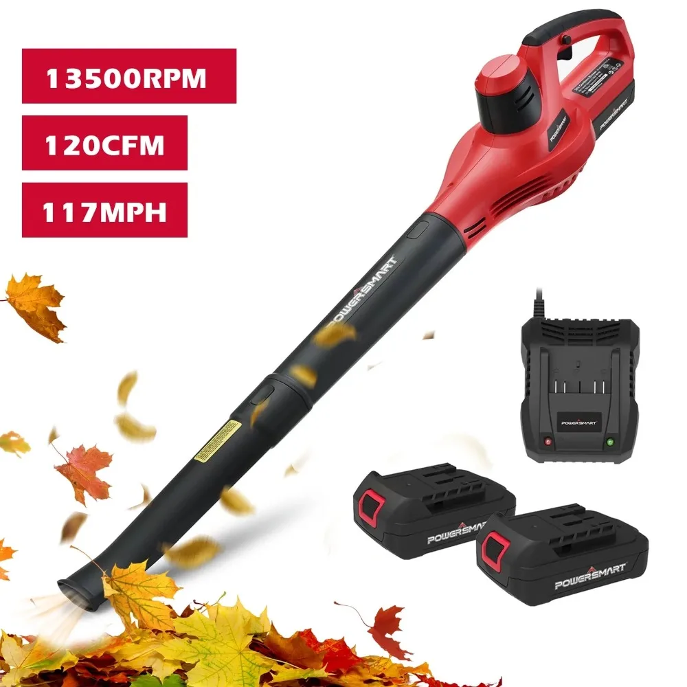 

New 20V Cordless Handheld Garden Leaf Blower with Two 2.0Ah Batteries and Charger