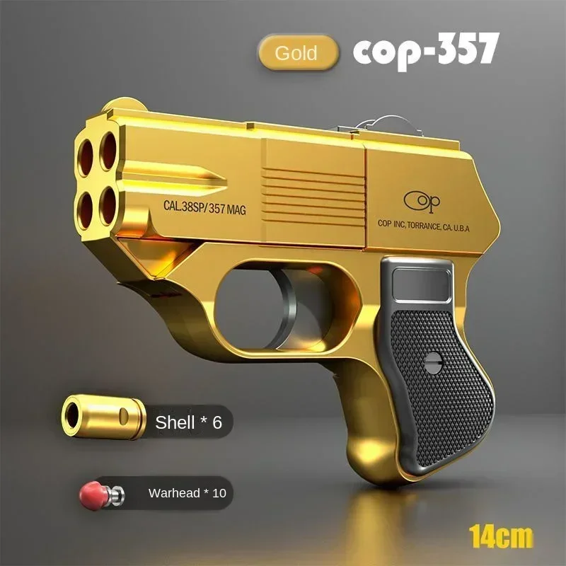 2024 New Golden Desert Eagle COP357 Pocket Pistol Shell Throwing Manual Model Children\'s Toy Gun Revolver Gifts