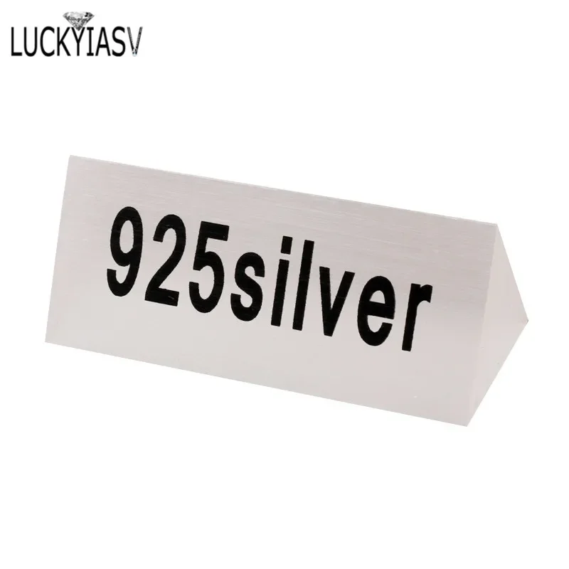 Label Kebutuhan Aksesori Toko Perhiasan Kartu Tag Tampilan Konter Signage Perak 925 Akrilik Bening