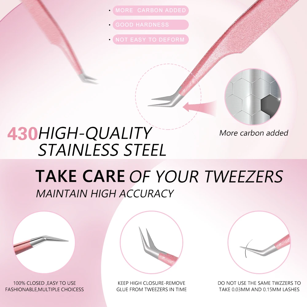 AILEISHI Roestvrij Staal Hoge Precisie Valse Wimper Pincet Rechte Gebogen Puntige Tip Pincet Lash Extension Makeup Tools