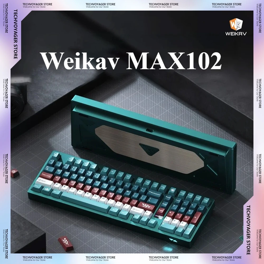 

Weikav MAX102 Mechanical Keyboards Hot Swap Aluminium Alloy Custom Wireless Tri-Mode Gaming Keyboards PC E-Sport Accessory Gifts