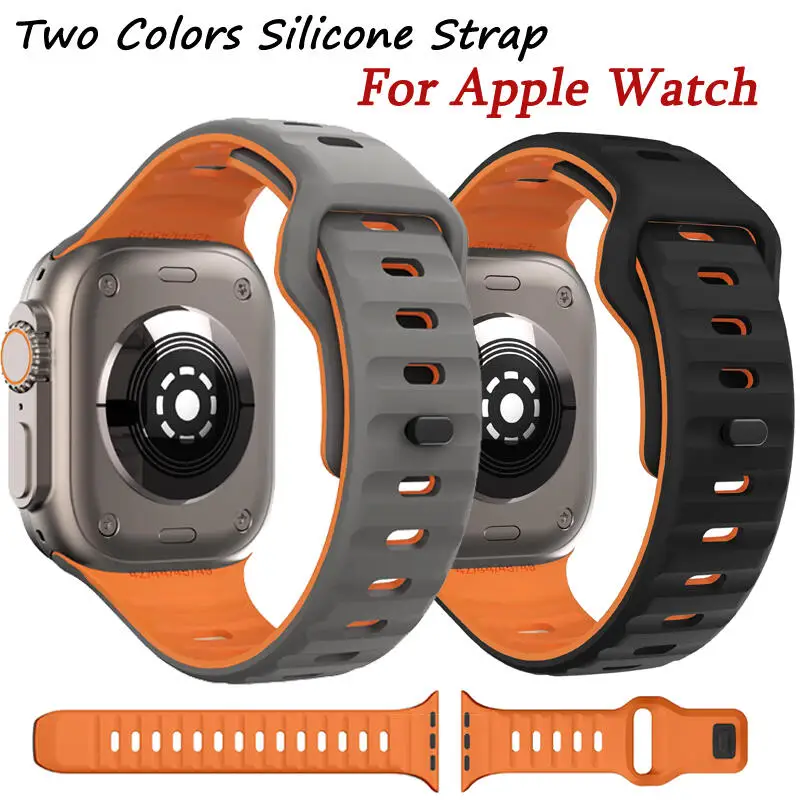 Weiches Silikon für Apple Watch Serie 11 10 9 8 7 6 SE 3 46 mm 42 mm 45 mm 44 mm 40 mm 41 mm 38 Gürtelarmband für iWatch Ultra 3 2 49 mm
