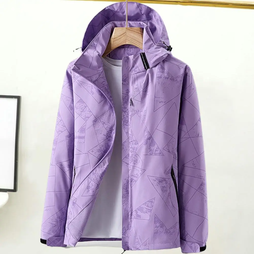 Camping Hiking Jacket Women Autumn Outdoor Sports Coats Climbing Trekking Windbreaker Travel Waterproof Purple Rosy