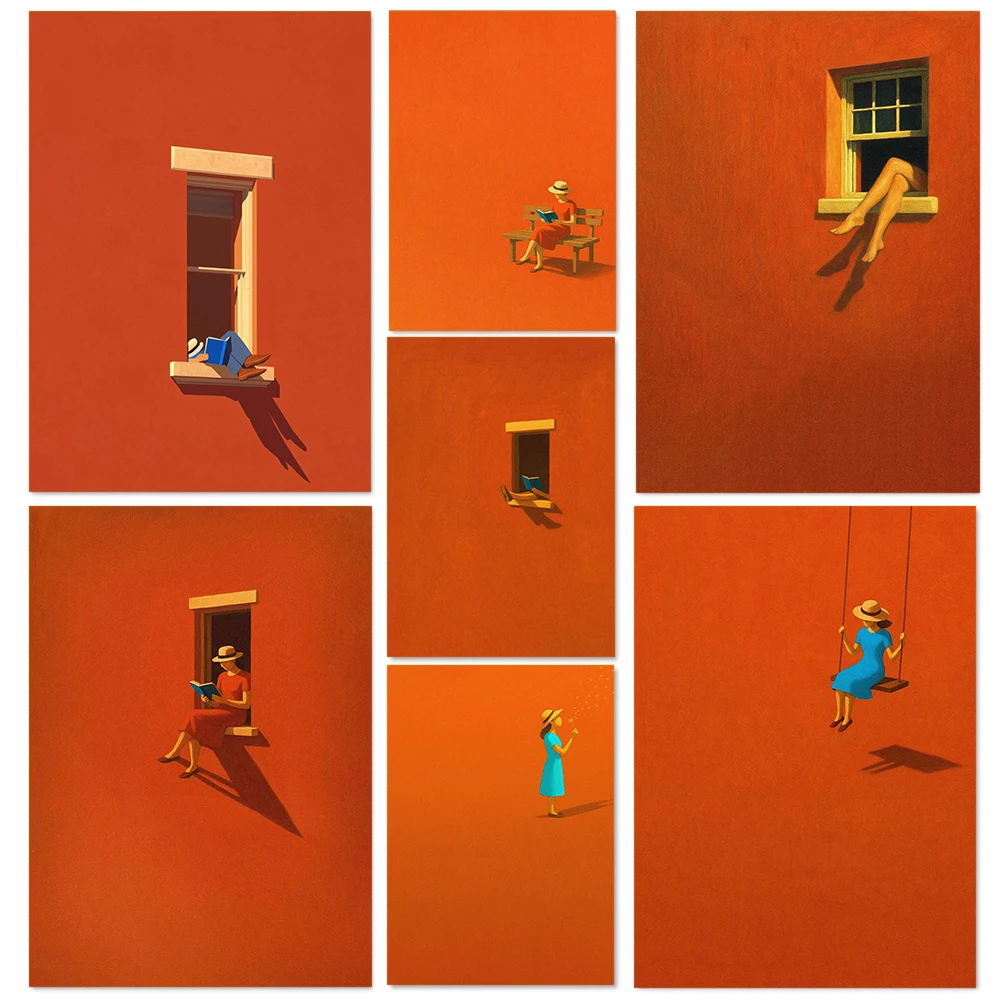 Resin Art Aesthetic - Bold Minimalism Orange Dopamine Aesthetics Warm