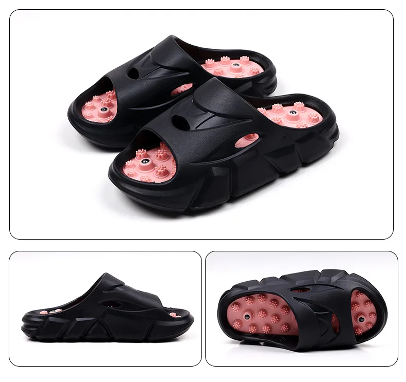 2026 Unisex Fußmassage-Slipper für Damen und Herren, Akupressur-Sandalen mit dicker Sohle und Hohldesign, Reflexzonen-Sandalen – Detail 21