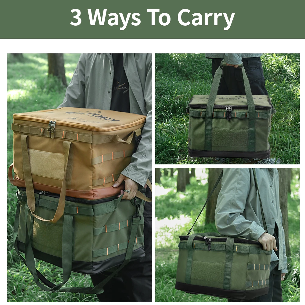 

Сумка для хранения походной посуды на 45 л с разделительной перегородкой, вместительный чехол для инструментов для пикника на открытом воздухе, складной, водонепроницаемый