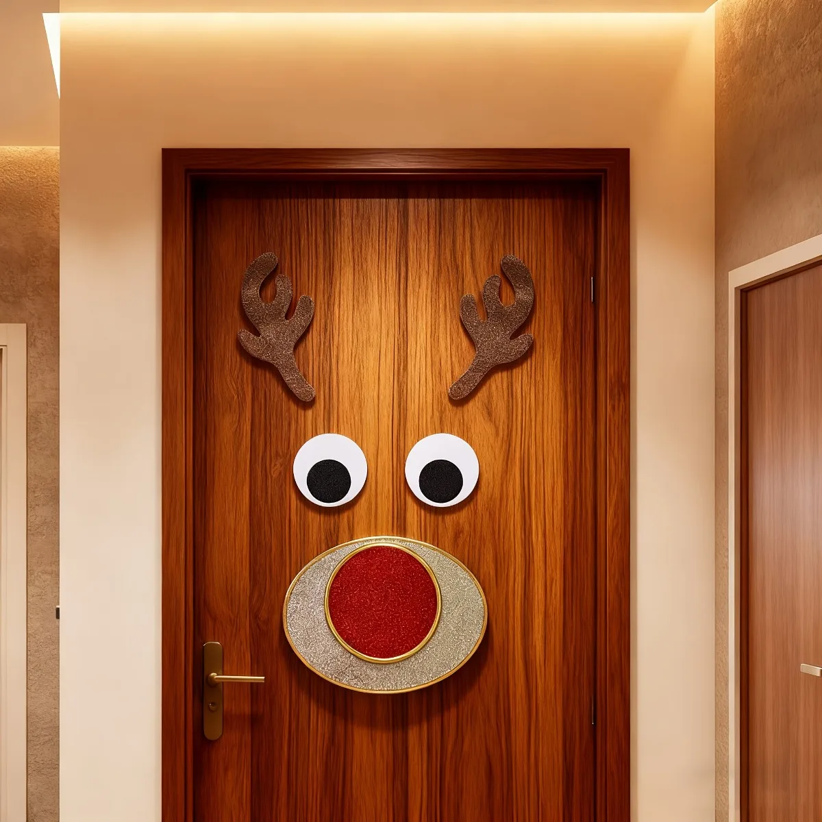 1 قطعة/2 قطعة عيد الميلاد الغزلان رئيس وثلج غير المنسوجة النسيج نافذة الباب ملصقات للمنزل الديكور مهرجانات الشتاء الأطراف