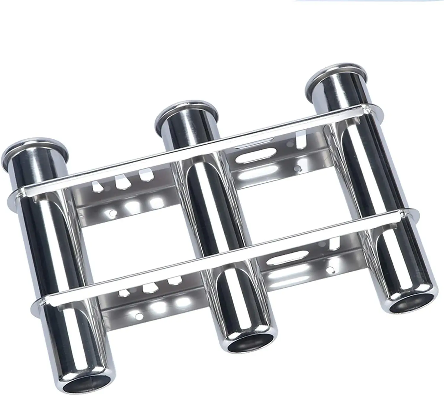 3 Tube Fishing Rod Storage Holder Rack & Boat Organiser Marine Boat Yacht Accessories Stainless Steel