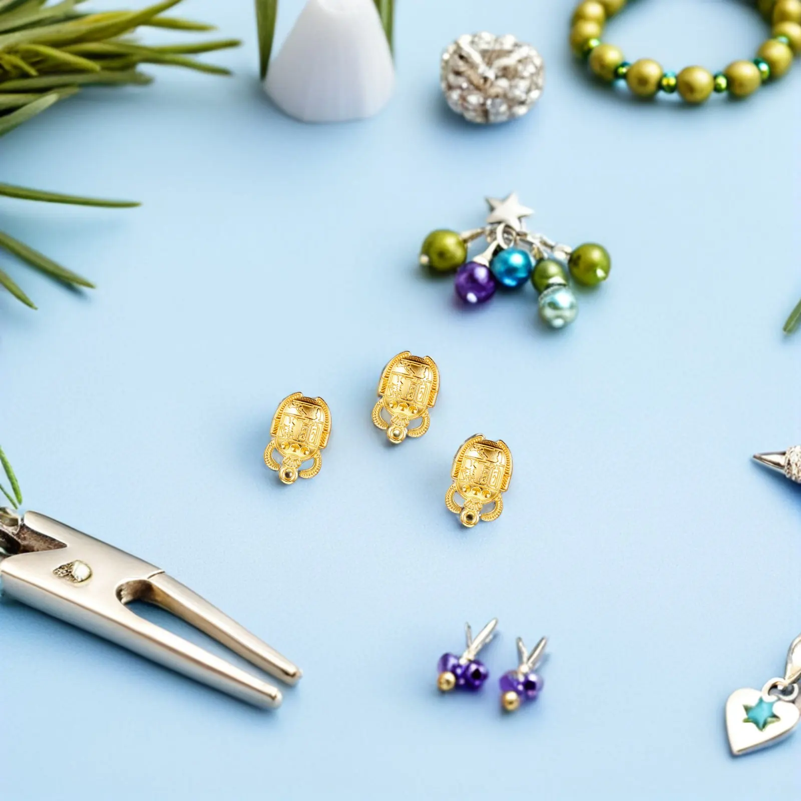 

25Pcs Egyptian Scarab Pendant Vintage Metal Beetle Charm DIY Necklace Bracelet Keychain Jewelry Accessories Metal Scarab Charms