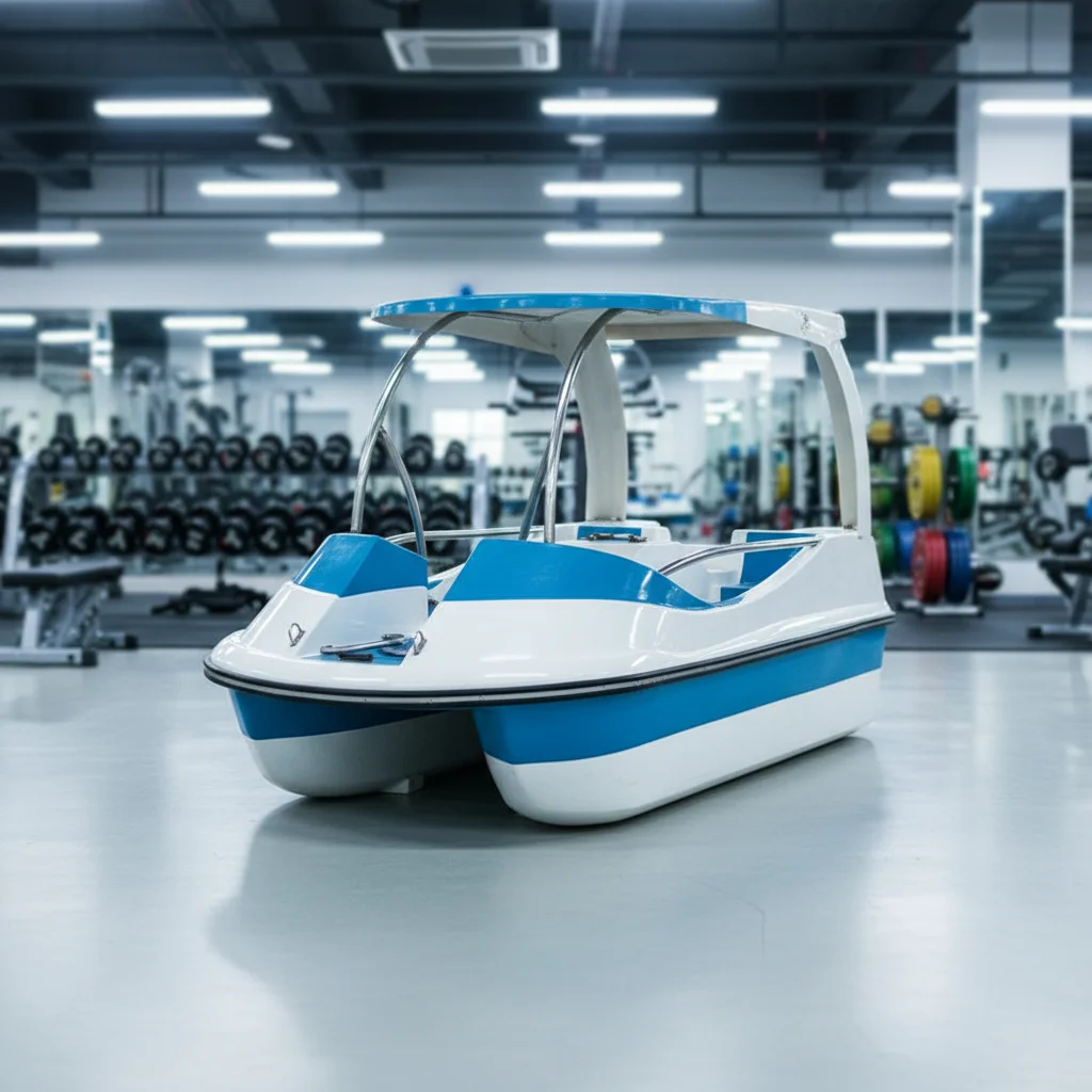 

Electric Water Bike Pedal Boat Fiberglass & Steel Commercial Outdoor Water Play Equipment Meierya M076 120kg Capacity