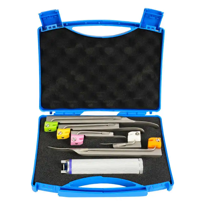 

5 Blades Medical Veterinary Anesthesia Vet Pets Mirror Tracheal Intubation Direct Animal Laryngoscope Throat Detection Tool Set