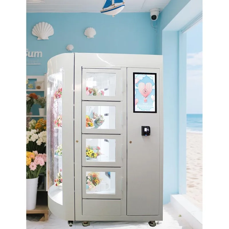 24/7 Unattended Retail Solution Fresh Flower Vending Machine with Smart Cold Chain