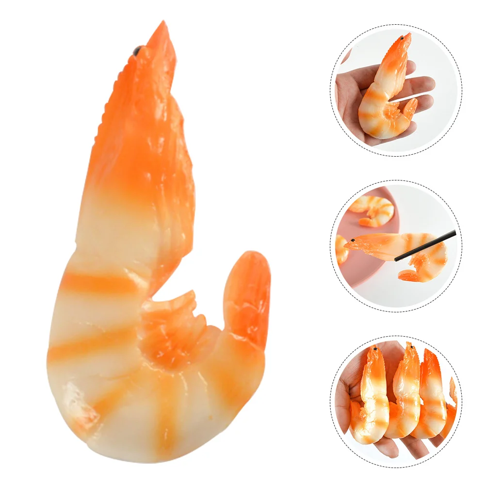 

3Pcs Simulated Shrimp Realistic Artificial Food Models for Photo Prop Decoration Desktop Restaurant Display Home Kitchen Party