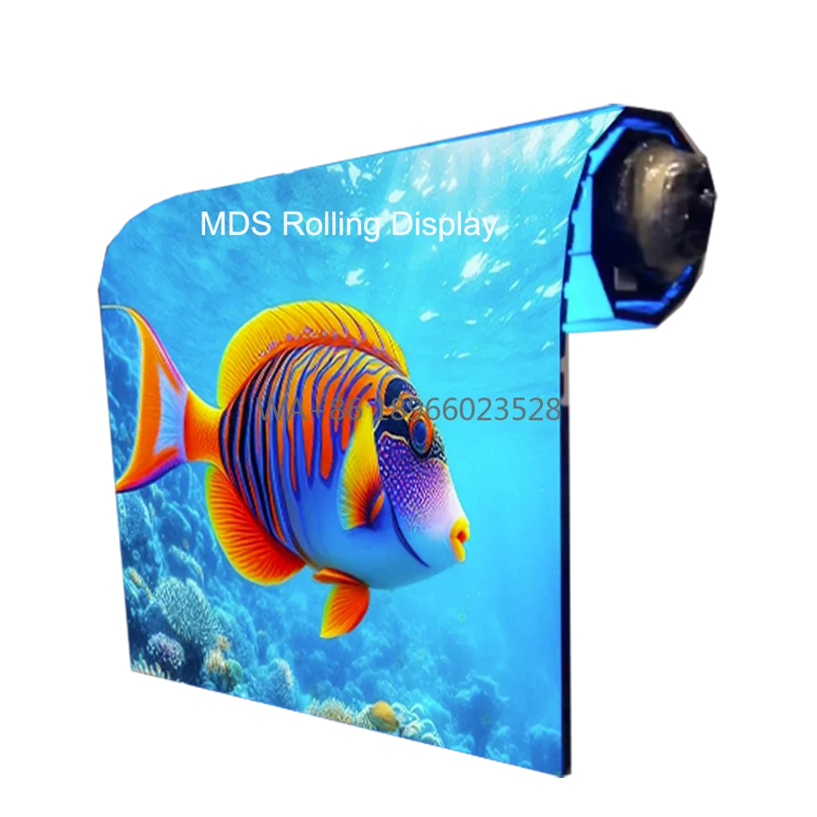 Factory Price LED Rolling Floor Portable Flexible Ultra Thin Roll up Screen P1.2 P1.5 P1.9 P2.6 Rollable Led Screen