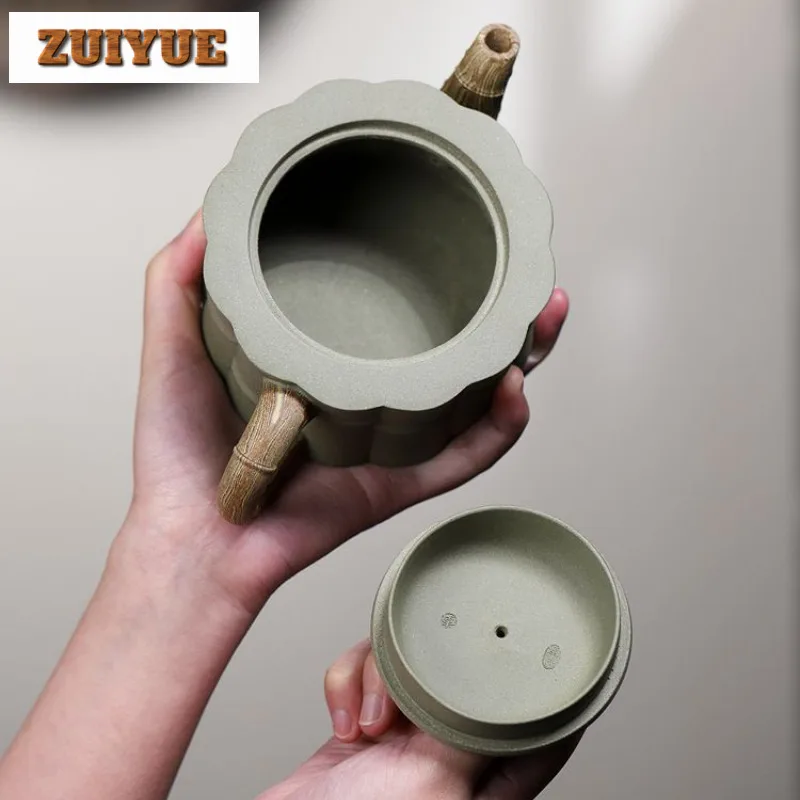 360ml Elegant Yixing Purple Clay Teapot Handmade Pot Raw Ore  Bean Green Mud Tea Maker Kettle With Infuser Chinese Zisha Tea Set