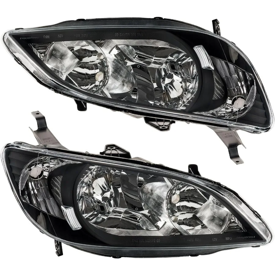 

Фары в сборе, совместимые с Civic OE 2004, 2005, замена фар, черный корпус, прозрачная пара, передний фонарь для отражателя D