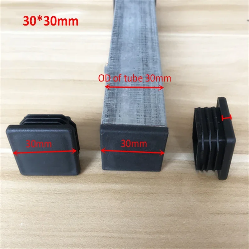 2-6pcs 직사각형 블랭킹 엔드 캡 캡 튜브 파이프 인서트 플러그 Bung Steel New White 플라스틱 인서트 플러그