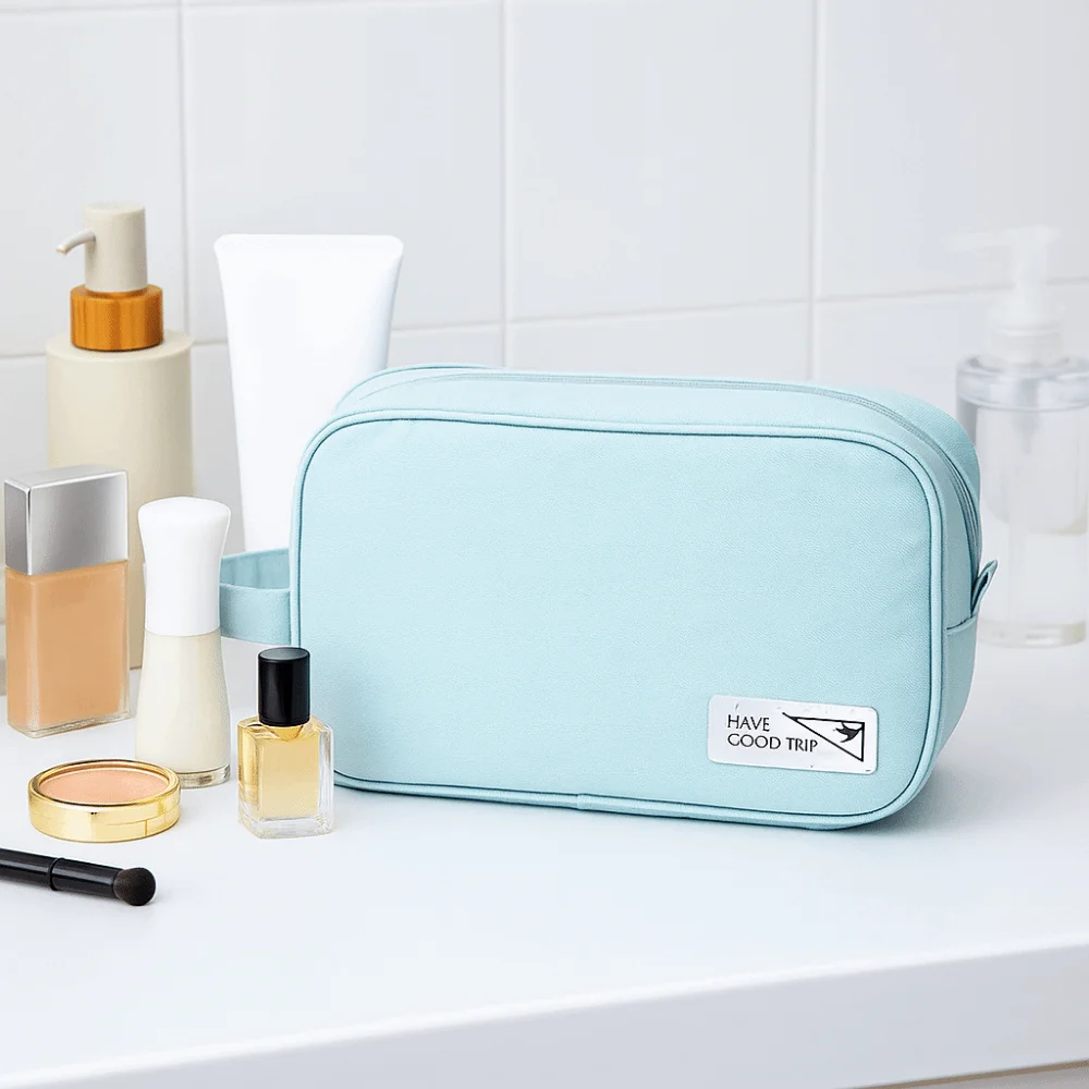 Dry Wet Separation Travel Cosmetic Bag Large Capacity Dustproof Travel Makeup Bag Handheld Beauty Wash Pouch for Home