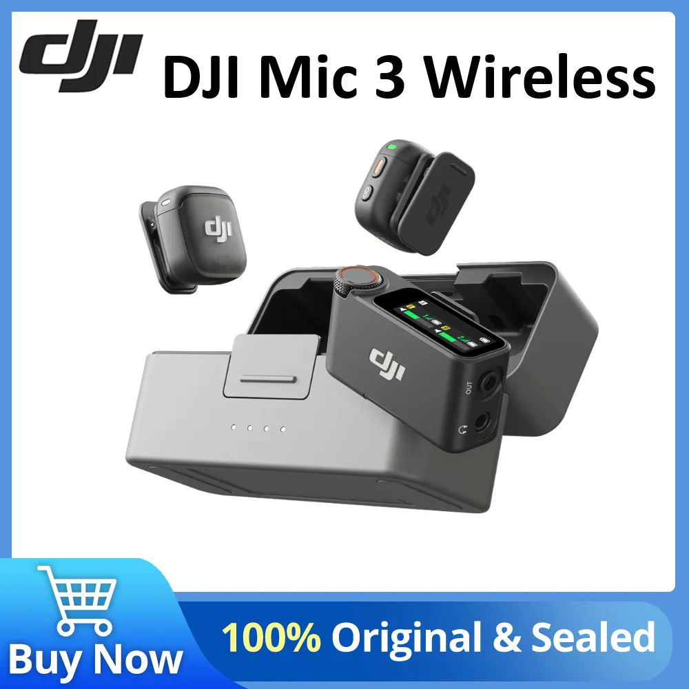 DJI Mic 3 Wireless Microphone Kit，1TX 1RX 2TX 2RX Mic Conbo for