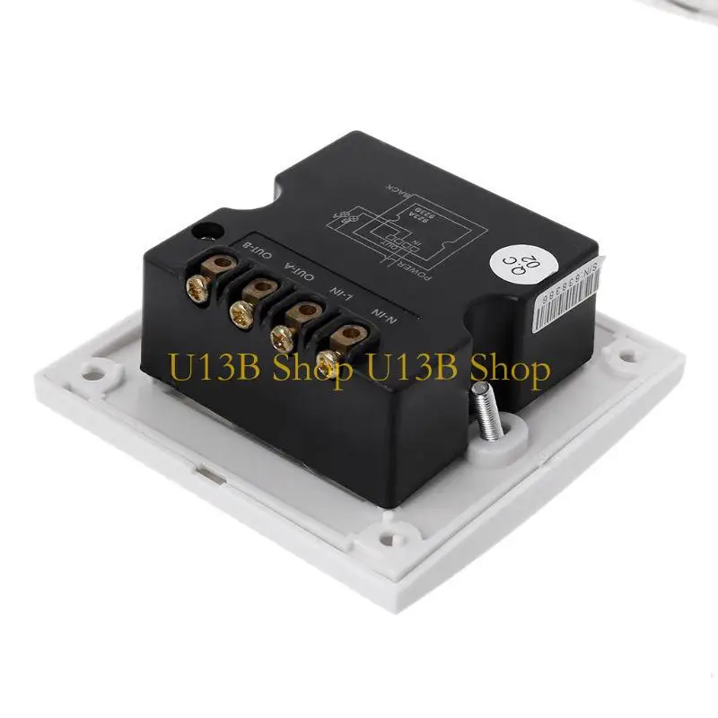 U13B 2 Channels 220V Wireless Light Switch Remote Control Outlet Remote Power Wall Switch for Outdoor Light Garage Door Lamps