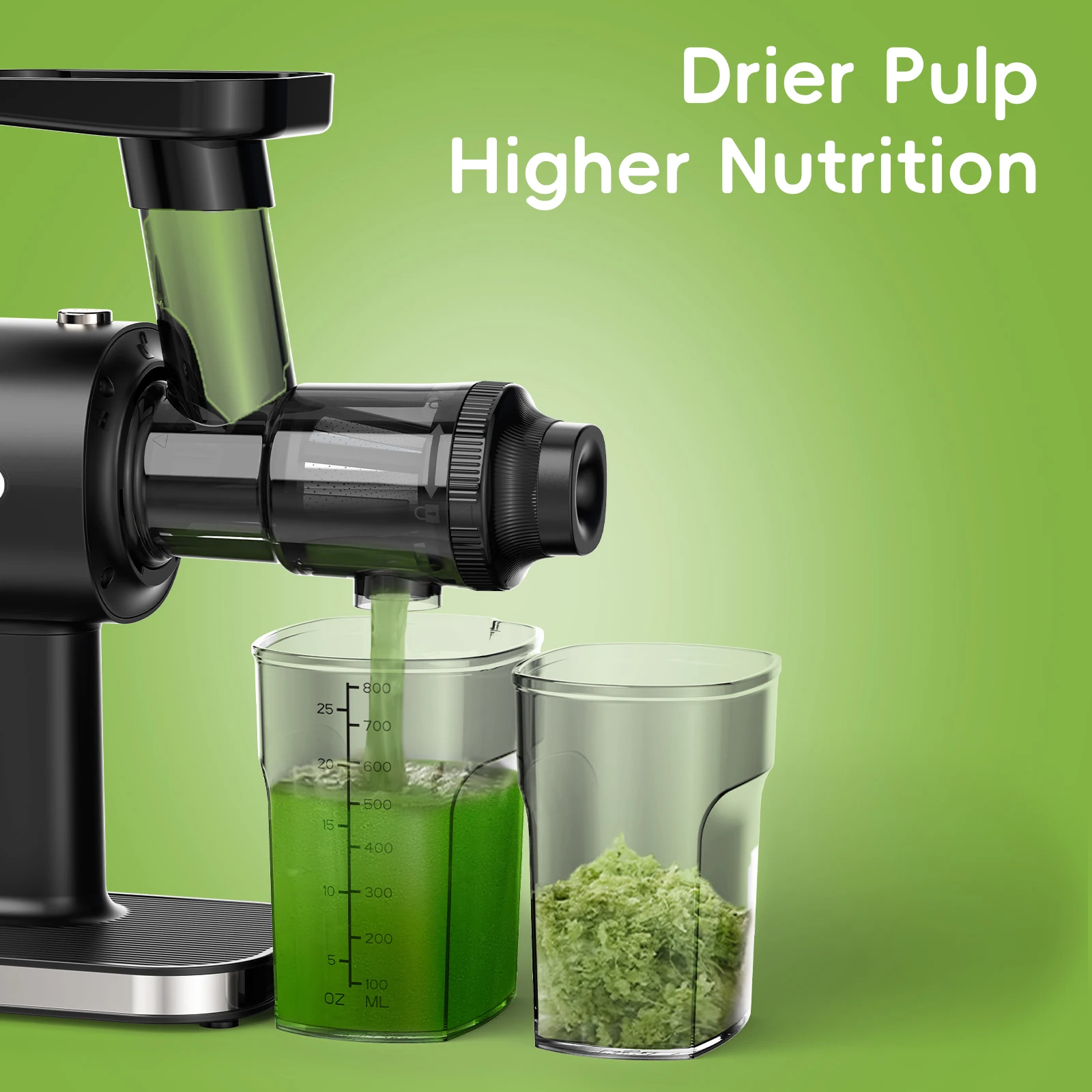 BioloMix Cold PressJuicer, Slow Masticating Juicer Machines with Reverse Function, High Juice Yield, Easy to Clean Brush & Quiet