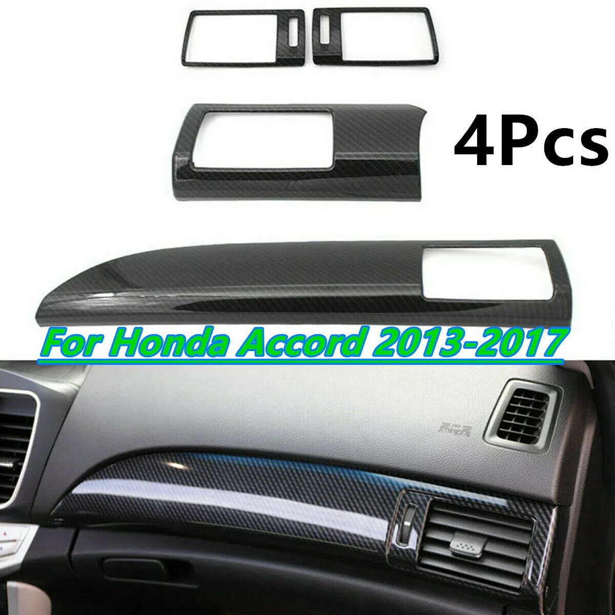 

4 шт., накладка на рамку переднего воздуховыпускного отверстия из углеродного волокна для Honda Accord 2013-2017