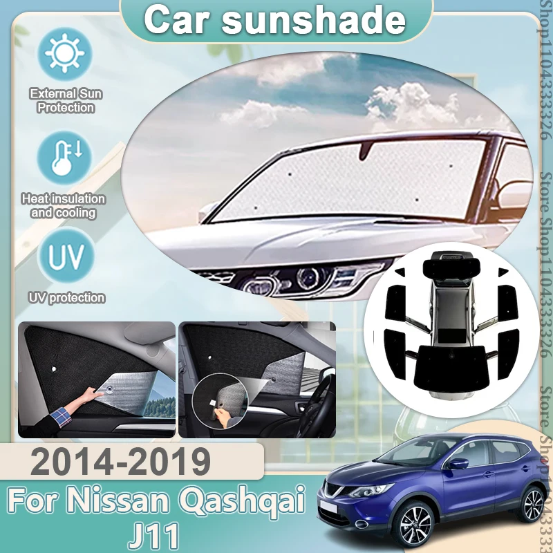 

Full Coverages Sunshades For Nissan Qashqai J11 Accessories 2014 2015-2019 Reflector Shade Visor Sunscreen Window Car Protection