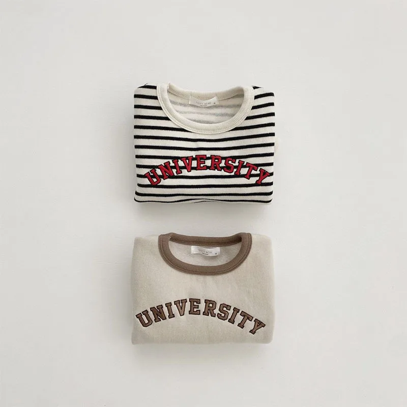 2025 Autumn New Baby Long Sleeve T Shirts Cotton Girls Letter Print Bottoming Shirts Toddler Boys Versatile Tops Infant Clothes