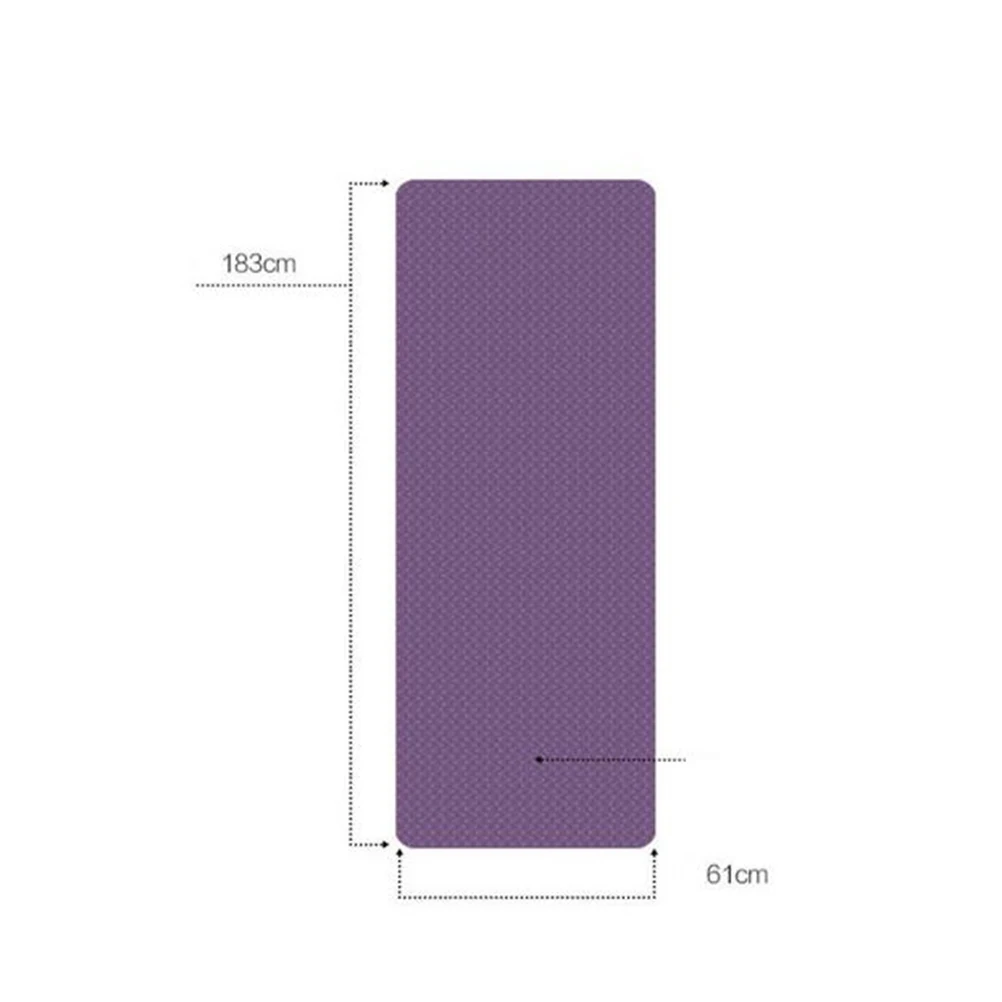 

Portable Tpe Yoga Mat 6mm Dark Purple 183x61x0.6cm Eco-Friendly Anti-Skid Exercise Mat for Yoga Pilates Fitness Stretching