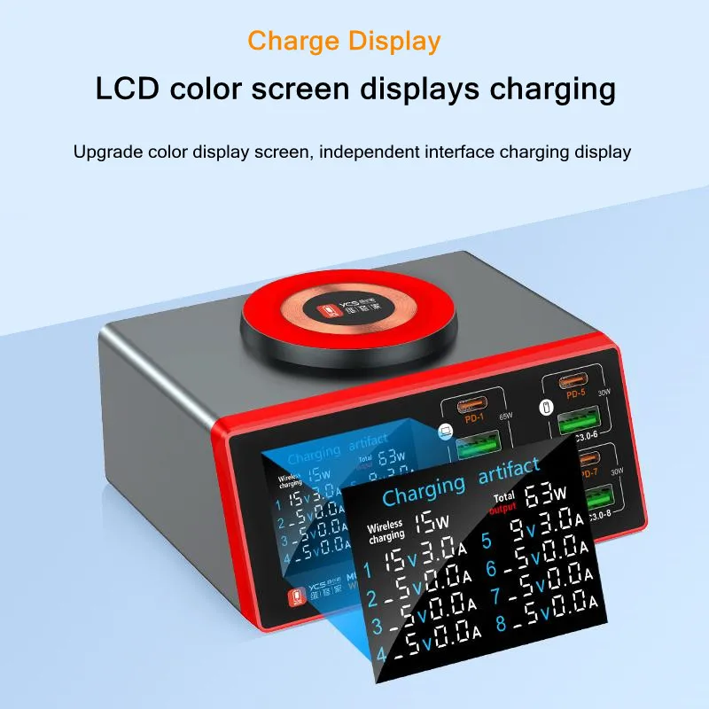 Ycs YCS-S500/s550/s600 carregador de mesa multiportas para celular multi-função dispositivo de carregamento sem fio ferramenta de função de reparo