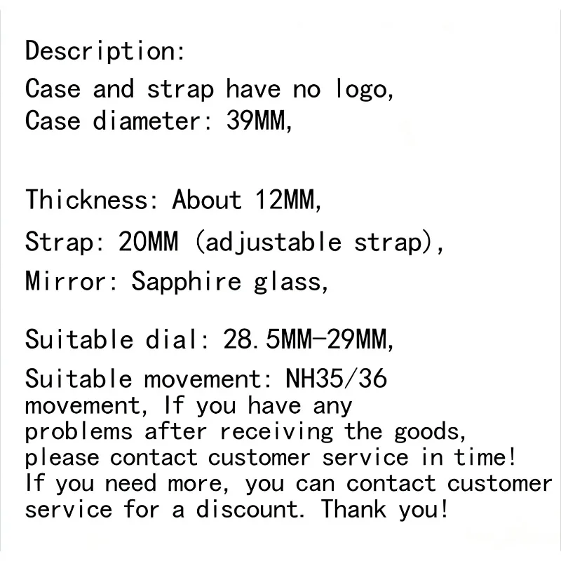 36/39 مللي متر لـ Oyster Perpetual حافظة من الفولاذ المقاوم للصدأ حزام مجموعة كاملة من حافظة مستديرة شطبة سوداء لحركة NH35/36