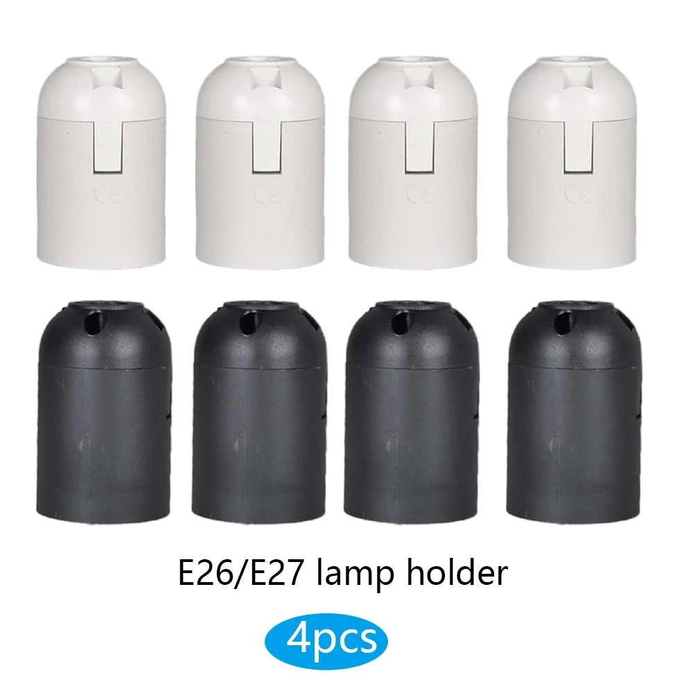 

4PCS E27/E26 screw socket table lamp pendant lamp holder 4A 250V black and white dual color optional safe and durable compatibl