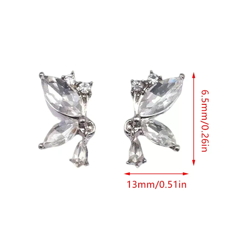 2 قطعة ثلاثية الأبعاد فراشة مسمار سحر مجموعة الزركون الشارات DIY مسمار الفن مانيكير اكسسوارات صالون المجوهرات ﻿