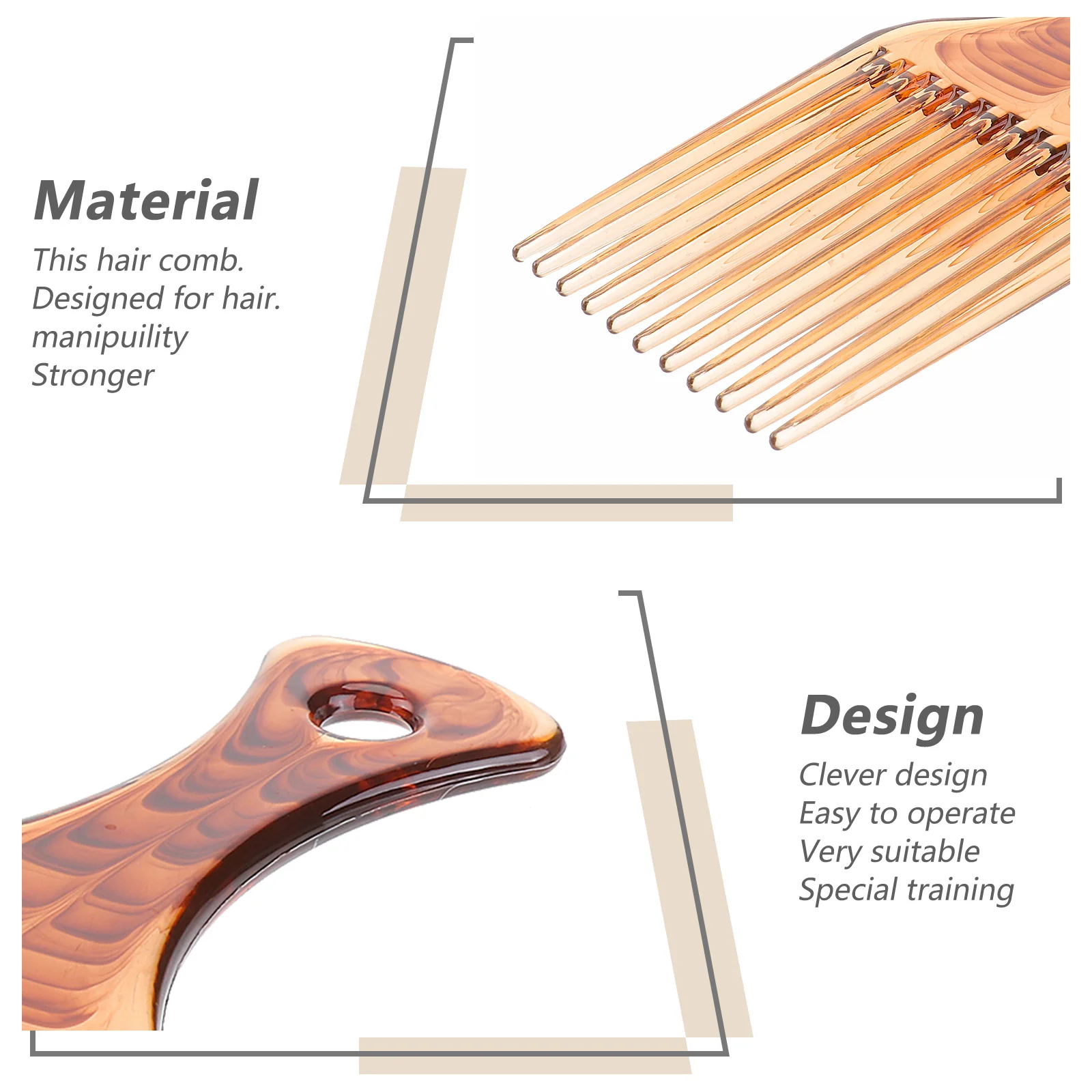 

Hair Pick Comb For Curly Thick Medium To Long Hair No Frizz Lift Volume Styling Tool Ergonomic Design