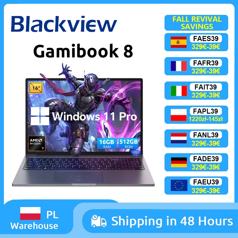 Portátil Blackview GamiBook 16 R7 7735HS