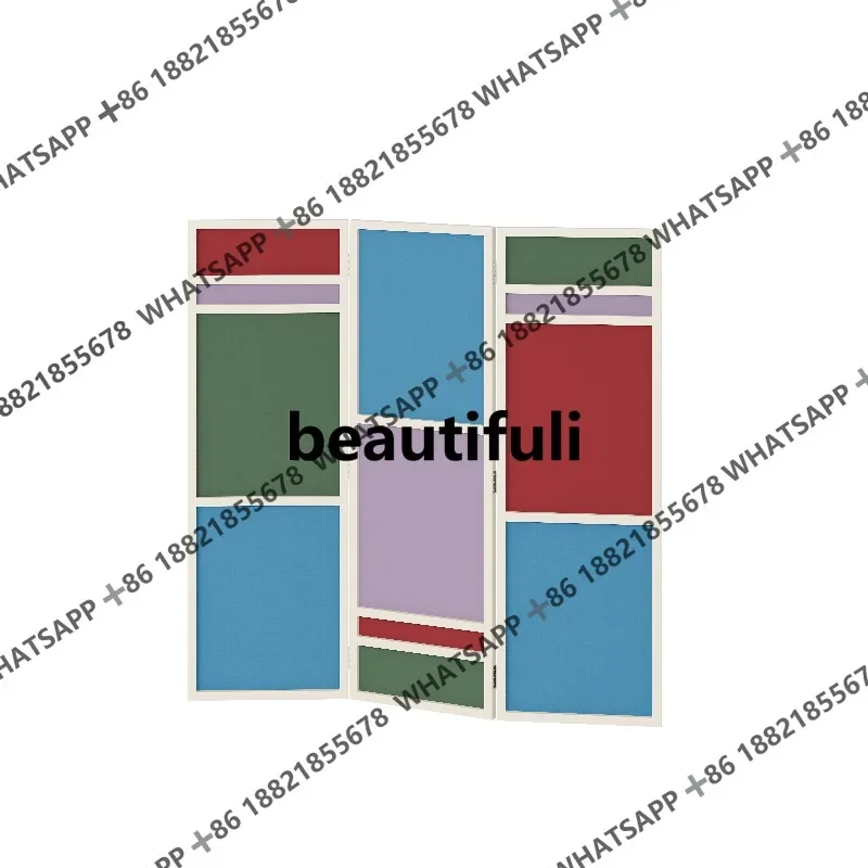 Nordic color screen modern art space partition movable shutter window baffle