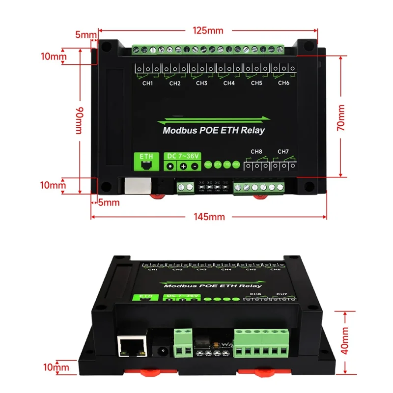 【HOME-TOOLS!】Module de relais Ethernet 8 canaux de qualité industrielle, Port Poe, protocole Ethernet Modbus, Communication d'alimentation Poe
