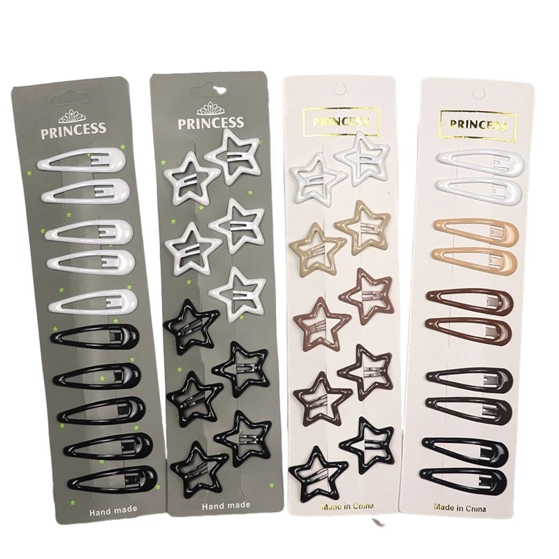 Barrettes couleur café noir pour femmes, 10 pièces, pinces à cheveux, accessoires pour filles, épingles à cheveux géométriques en métal, pince à cheveux, coiffure