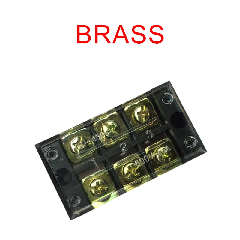 600V 45A TB-4503 Terminal Block Panel Mount Fixed Barrier 3 Position 6 Screws Connector Terminator Terminales