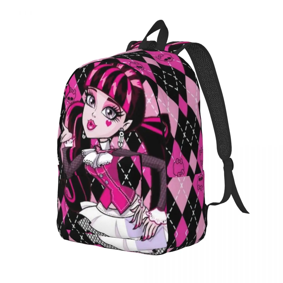 Dráculaura mochila para homens mulheres casual trabalho do ensino médio daypack monster high computador portátil sacos de lona leve